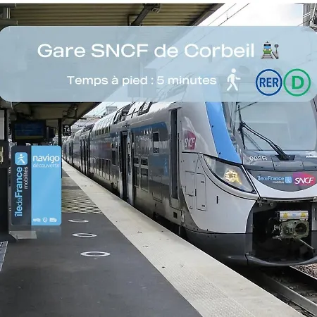 Cocon Lumineux - Proche Gare Rer D, Centre-ville, Aeroport Orly Apartment Corbeil-Essonnes